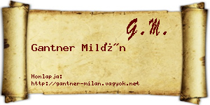 Gantner Milán névjegykártya